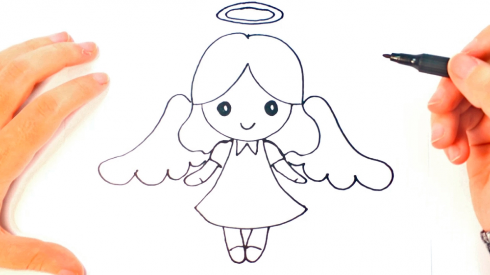 Легкі малюнки ангела для дітей: як намалювати ангела-охоронця